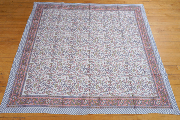 Block Printed Cotton Table Cover - 150 x 150 cms